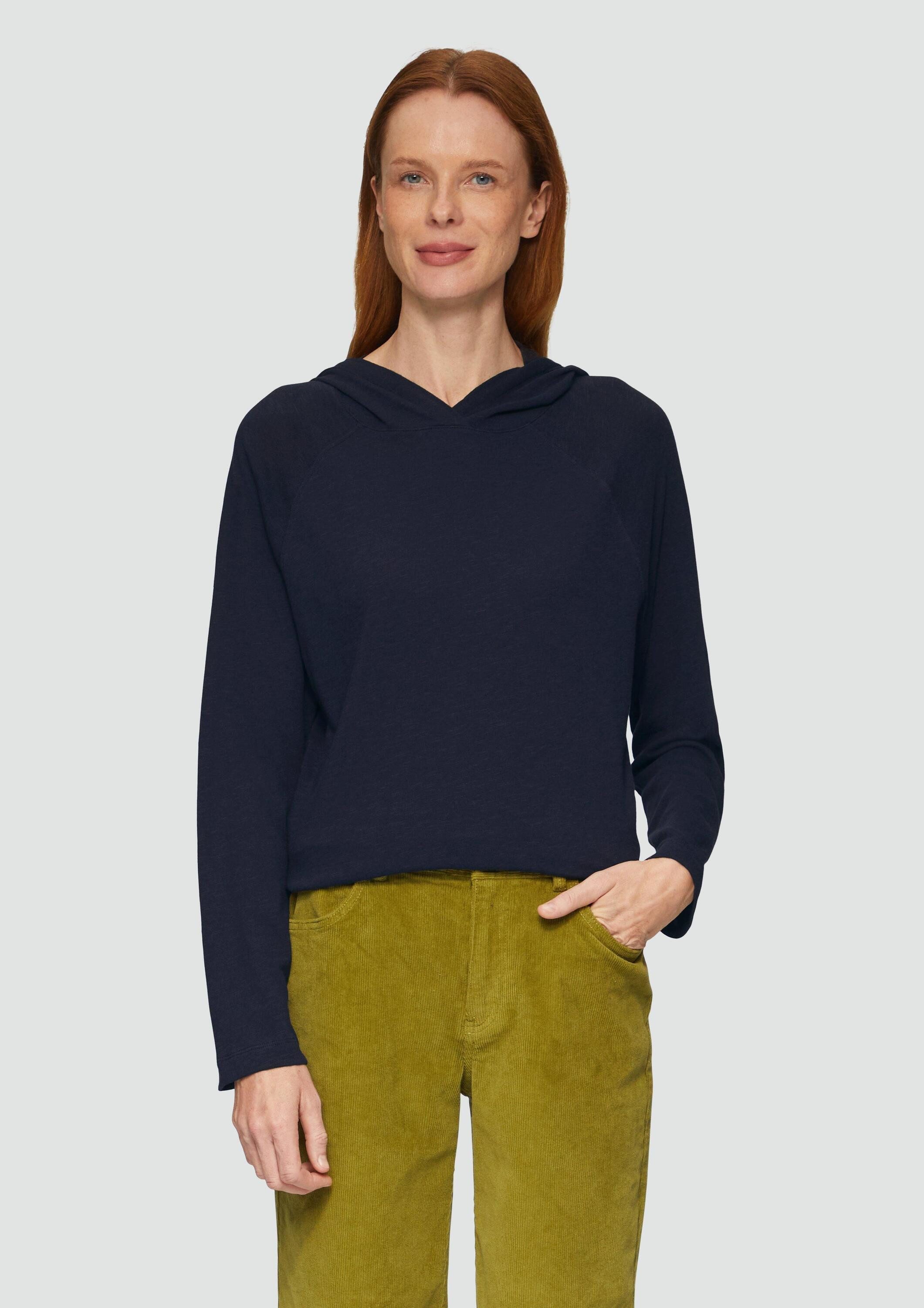 s.Oliver Langarmshirt T-Shirt Weiches Jerseyshirt mit Flammgarnstruktur günstig online kaufen