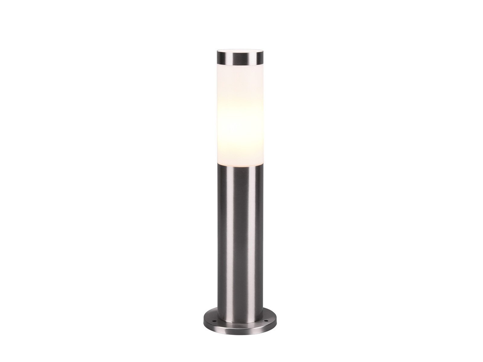 TRIO Leuchten LED Sockelleuchte aus Edelstahl Silber, Höhe 45cm, LED wechselbar, warmweiß, Wegbeleuchtung Gartenlampen mit Strom Garten-beleuchtung Einfahrt
