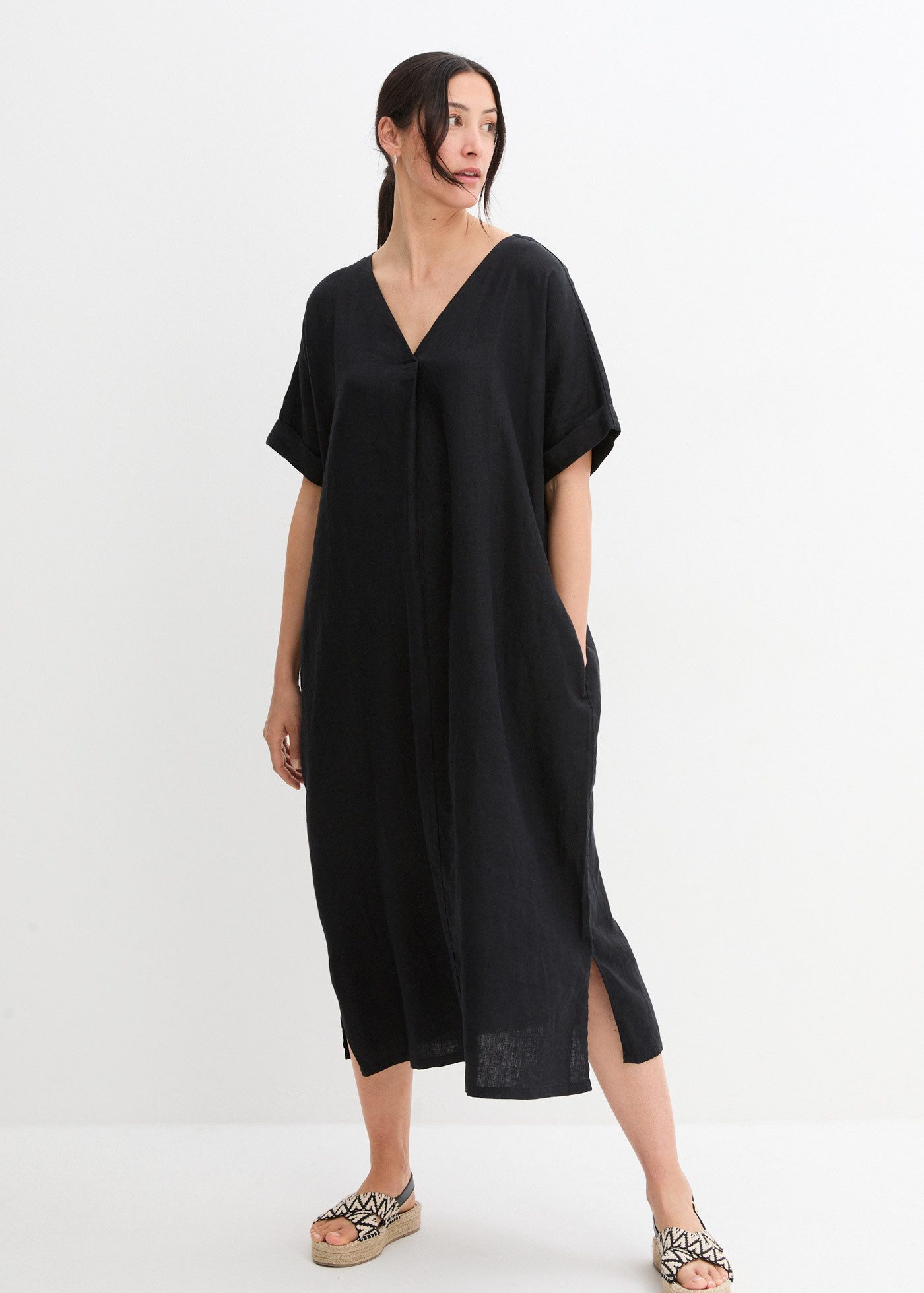 bonprix Tunikakleid Kaftan-Kleid aus reinem Leinen