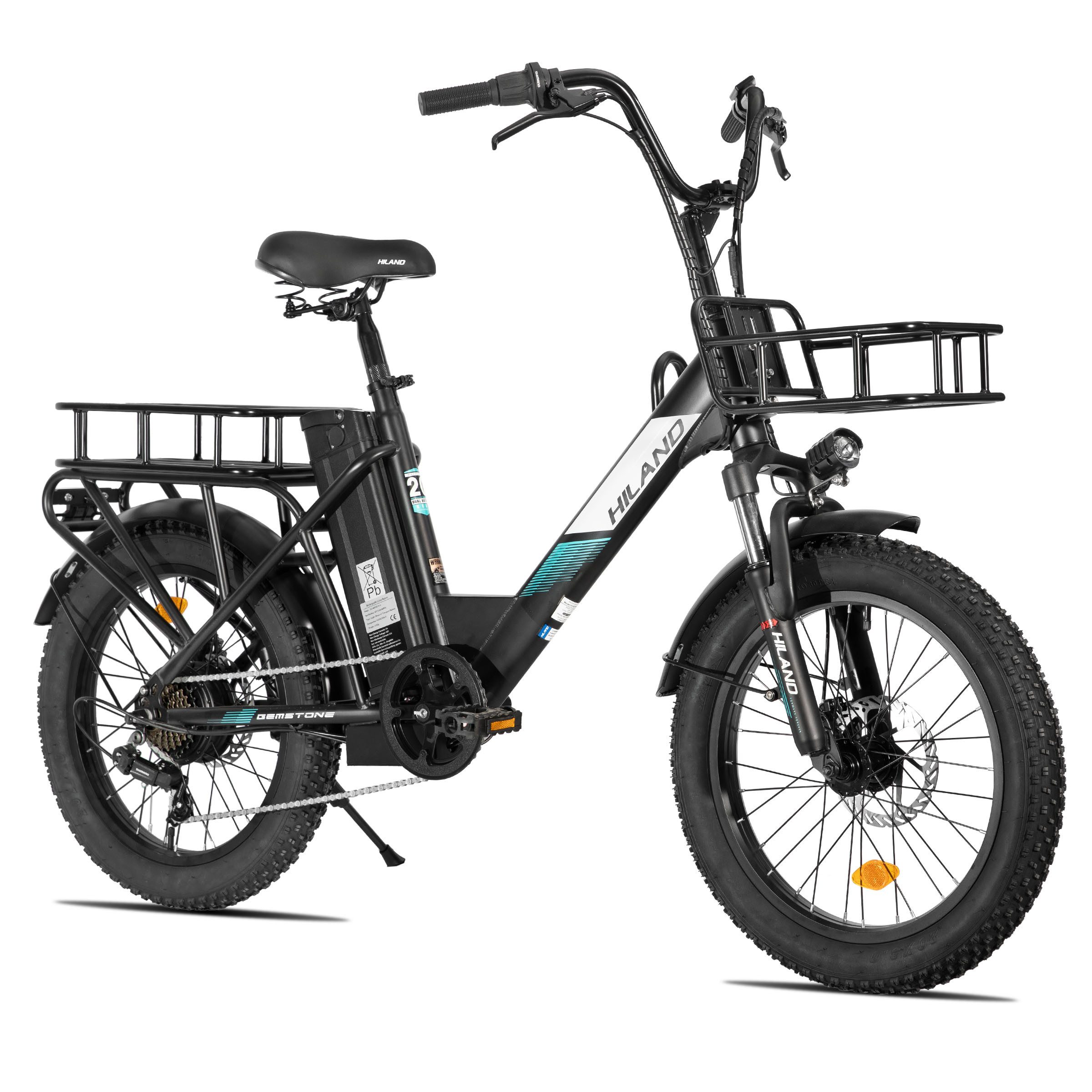 E-Bike HILAND Lasten E-Bike 20 Zoll Step-Thru 250W 36V 13Ah
