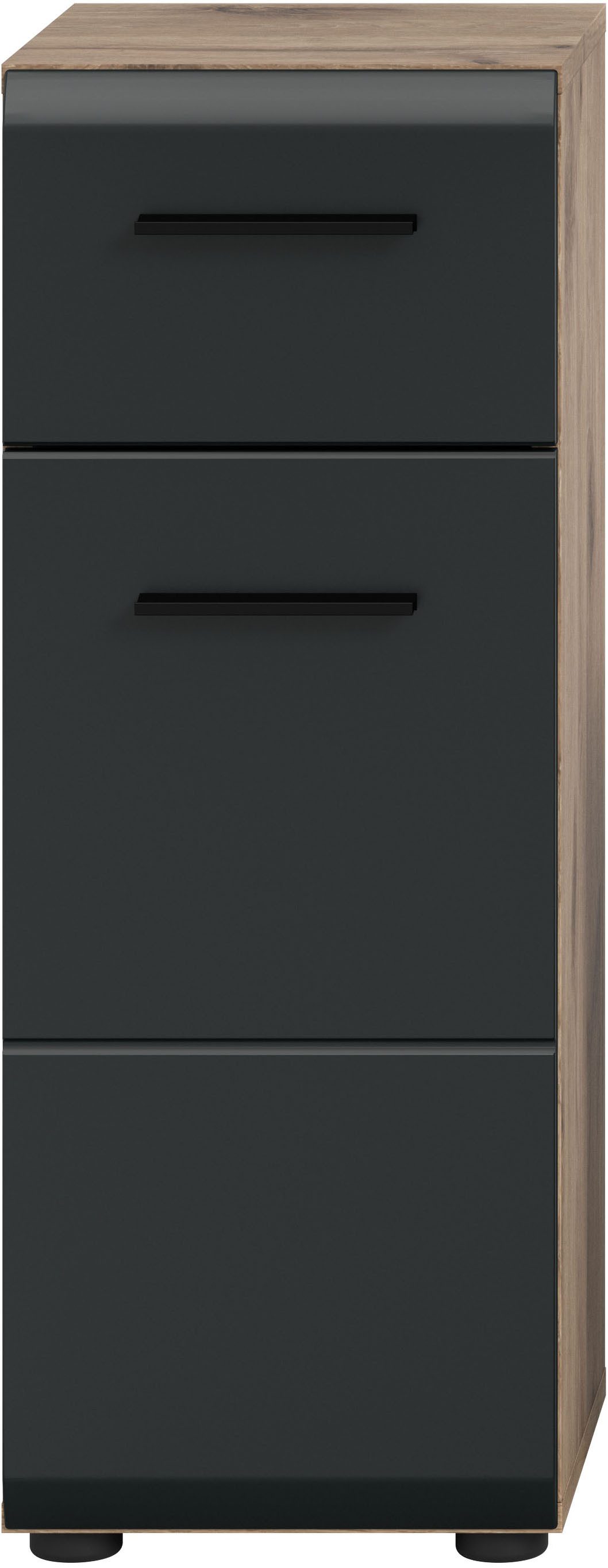 welltime Unterschrank FLORENZ, Höhe 80 cm, 1 Tür, 1 Schubkasten (1-St., TOPSELLER) Türanschlag wechselbar, hochwertige MDF Front, Badschrank, Bad – Bild 3 von 5
