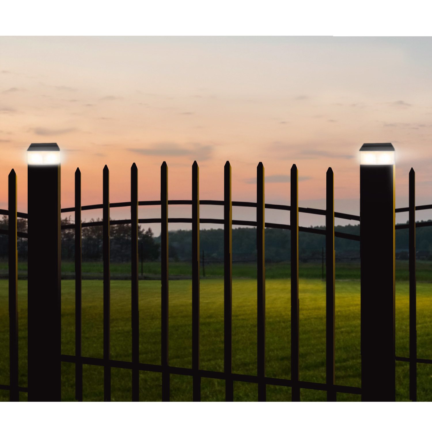 GreenBlue LED Gartenleuchte Solarmastleuchte für Zaun Outdoor geeignet, LED fest integriert, Warmweiß, solarbetriebene LED Gartenlampe für Garten und Zaun wette – Bild 3 von 5