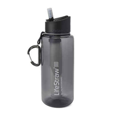 LifeStraw Trinkflasche Go 1l, mit 2 Stufen Filter, 1 l, Grau, Wasserfilter, Trinkwasserfilter