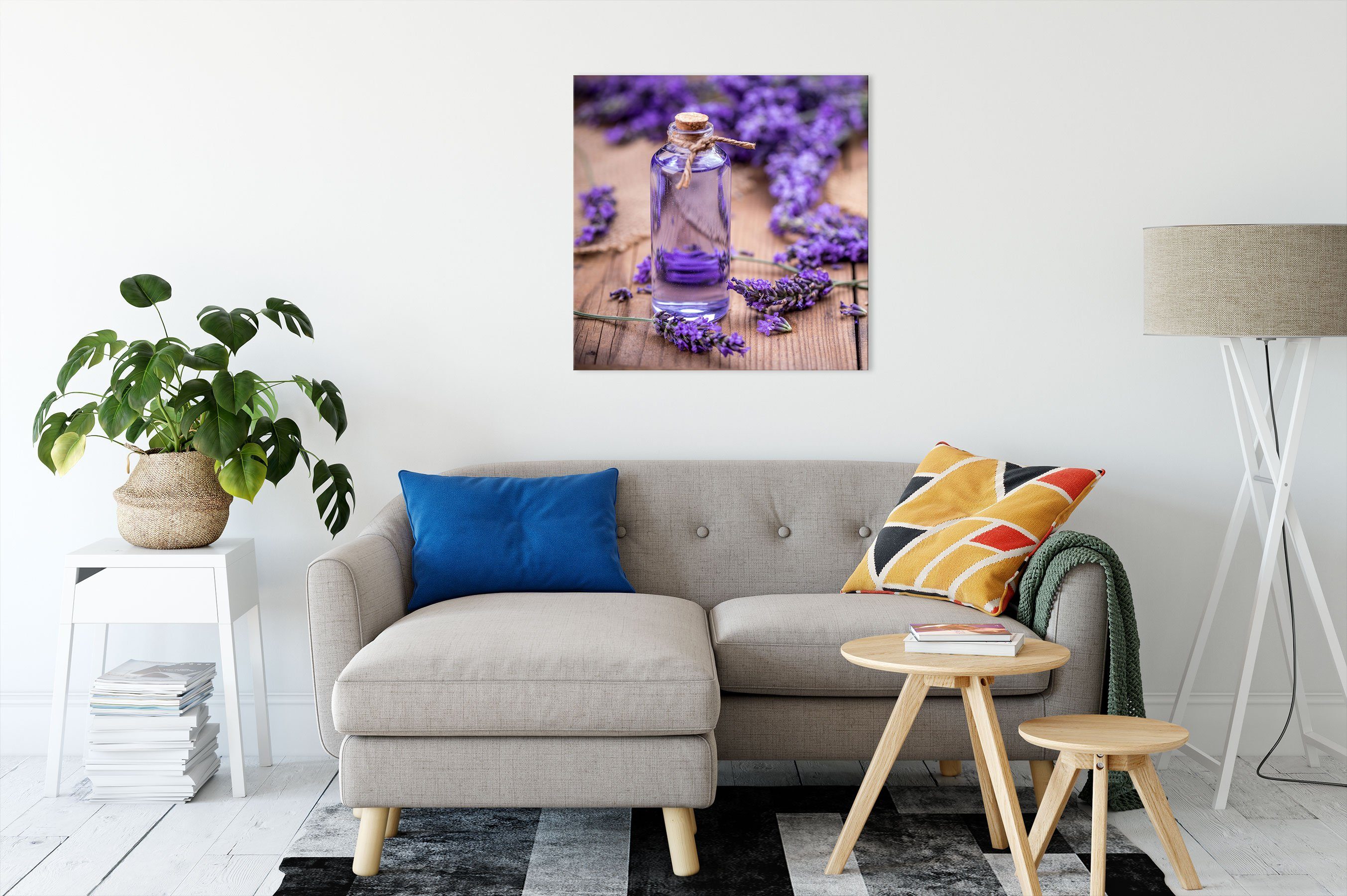 Leinwandbild Leinwandbild fertig Lavendelblüten, Zackenaufhänger (1 St), inkl. bespannt, Frische Lavendelblüten Frische Pixxprint