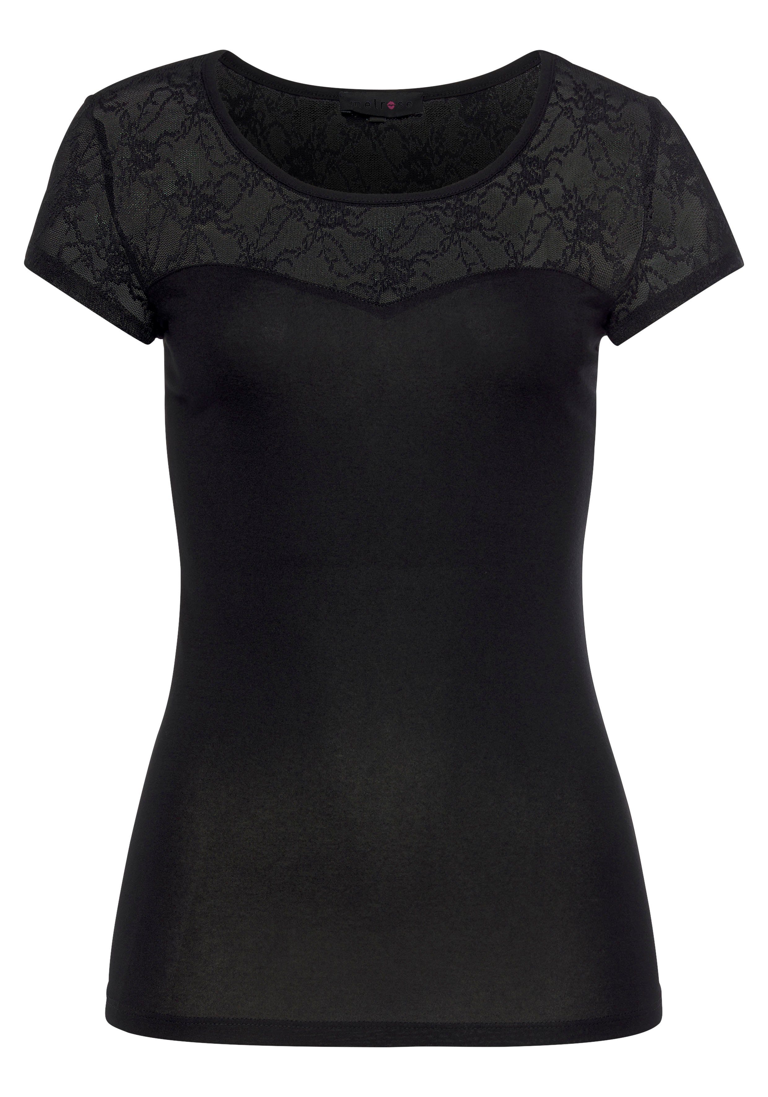 Melrose Rundhalsshirt Kurzarm, hüftlange Passform, feminin geschnitten