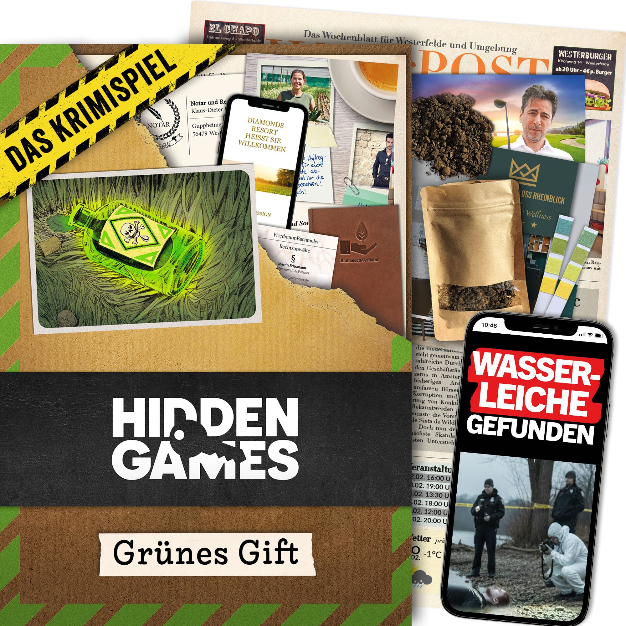Hidden Games Tatort Spiel Grünes Gift, Krimispiel, Made in Germany