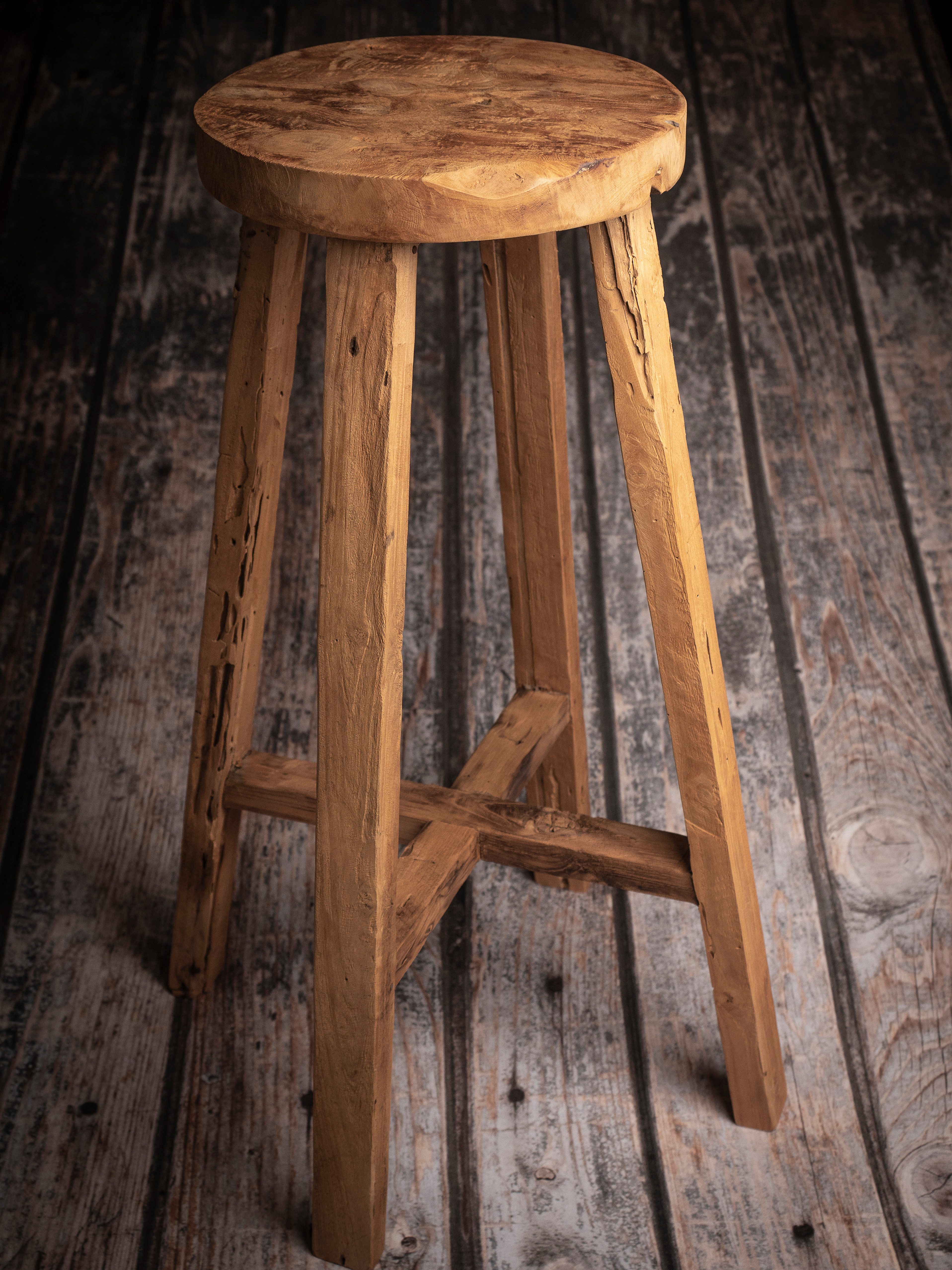 Couchcenter Barhocker Teakholz Teak Holz massiv Barhocker rund Semar Bar Ho günstig online kaufen