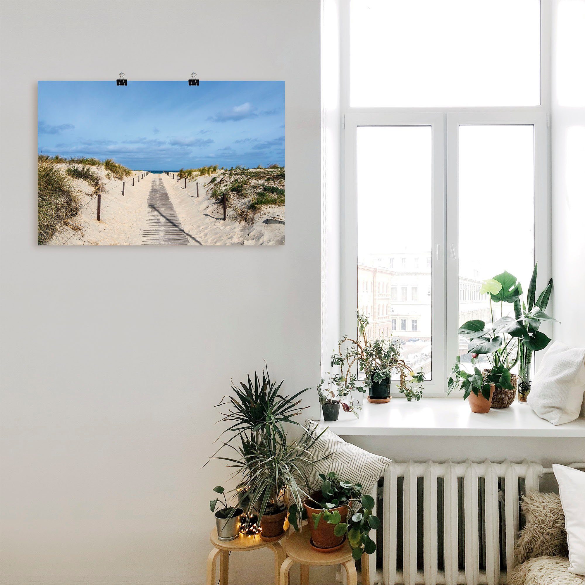 (1 Alubild, versch. Küste Ostsee, der in Strandaufgang Leinwandbild, Größen als St), Poster Wandbild Artland Wandaufkleber Strandbilder an oder