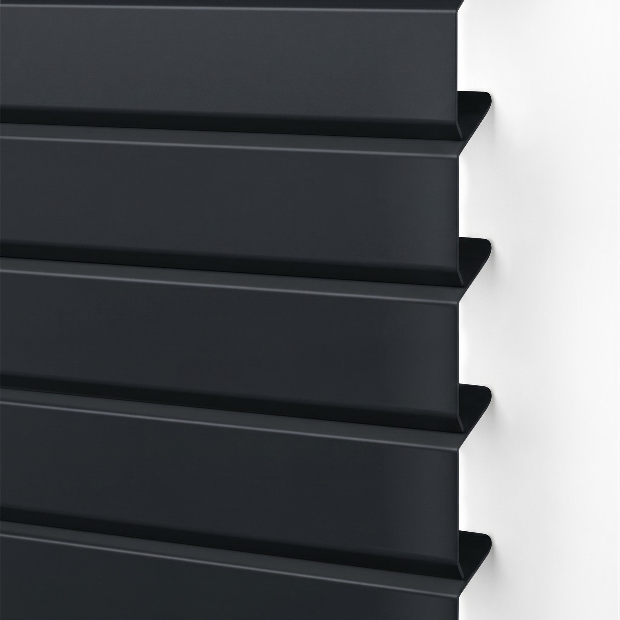Victoria M. Jalousie LightLess Prime Aluminium-Jalousie 50x130 cm Anthrazitgrau matt, mit Bohren, ohne Bohren, geklemmt oder verschaubt, L Profil 25 mm Lamellen, feuchtigkeitsbeständig, verdunkelnd