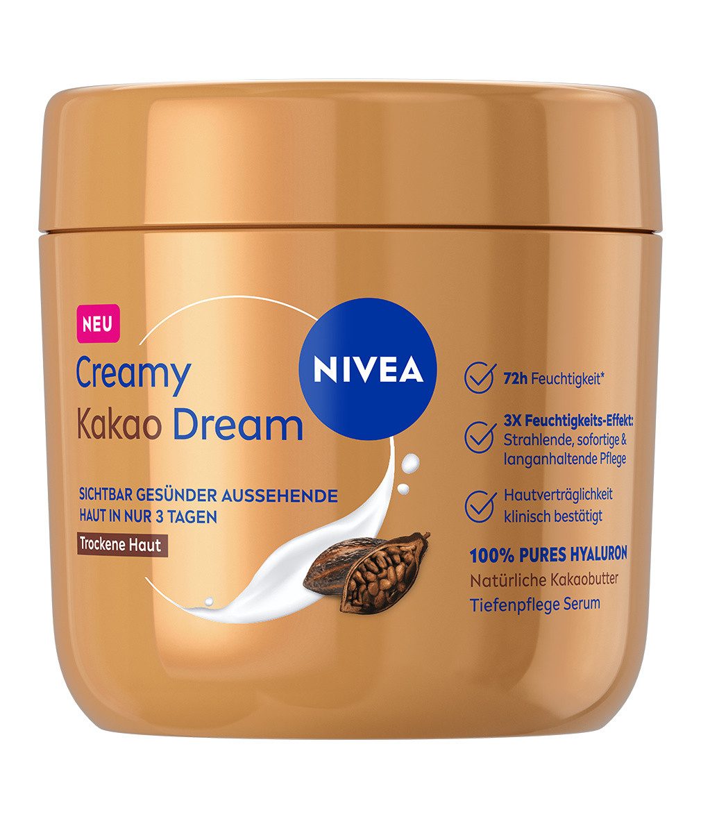 Nivea Feuchtigkeitscreme Body Kakao Dream 3x400ml, 3-tlg., 100% pures Hyaluron & natürliche Kakaobutter – Bild 5 von 5