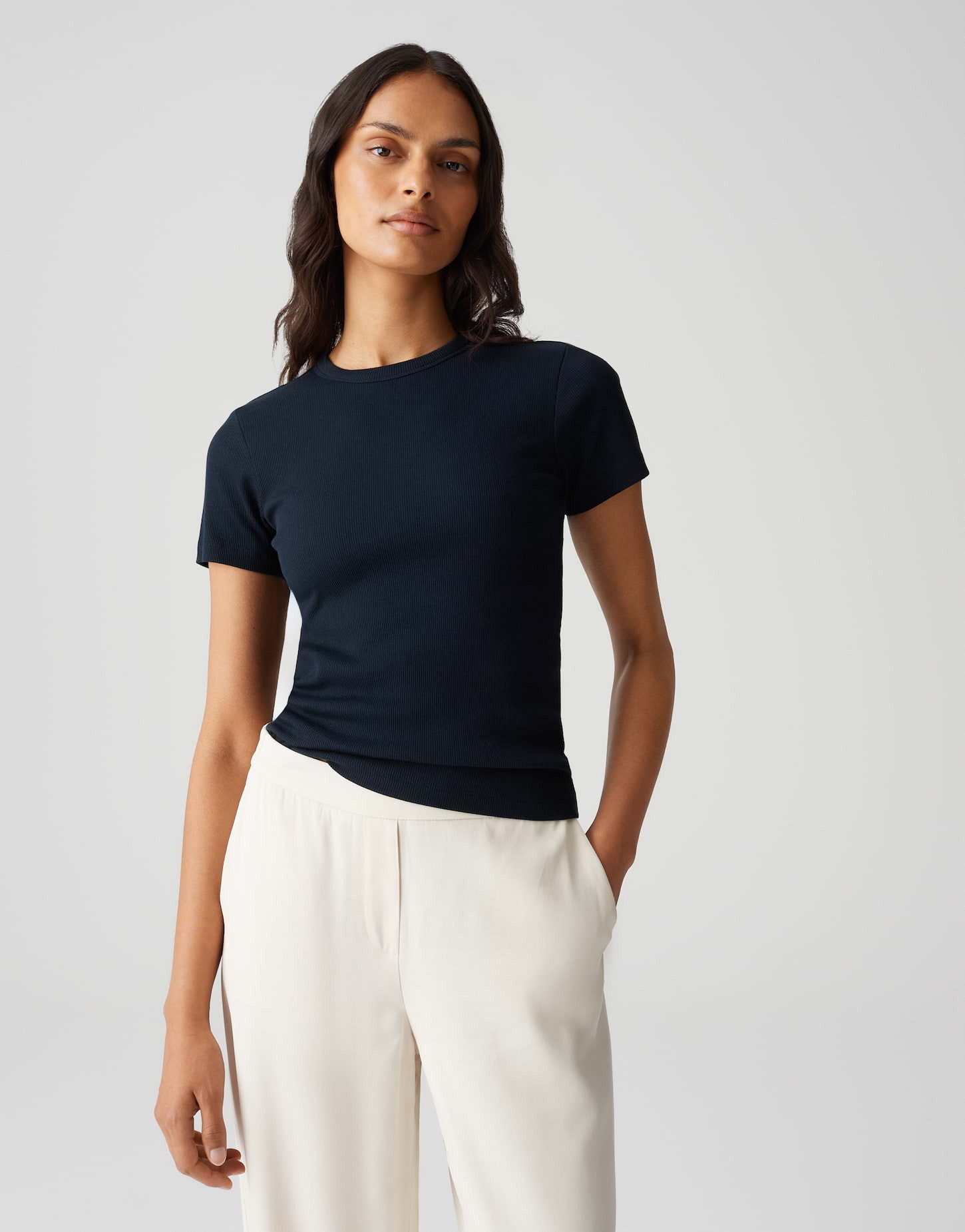 OPUS T-Shirt SAMUNA Feines Rippshirt Slim günstig online kaufen