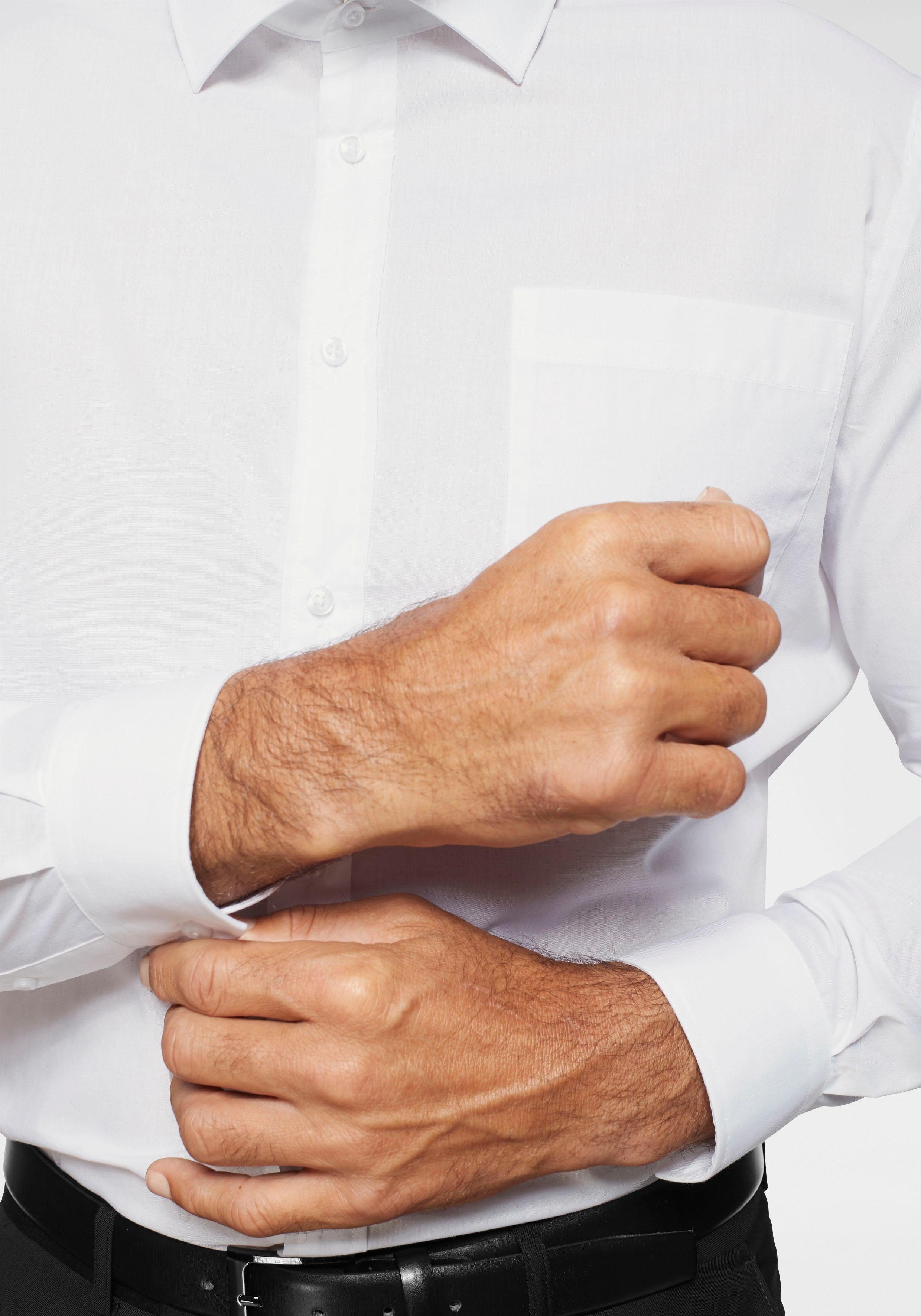 Man's World Langarmhemd abgesteppte Knopfleiste