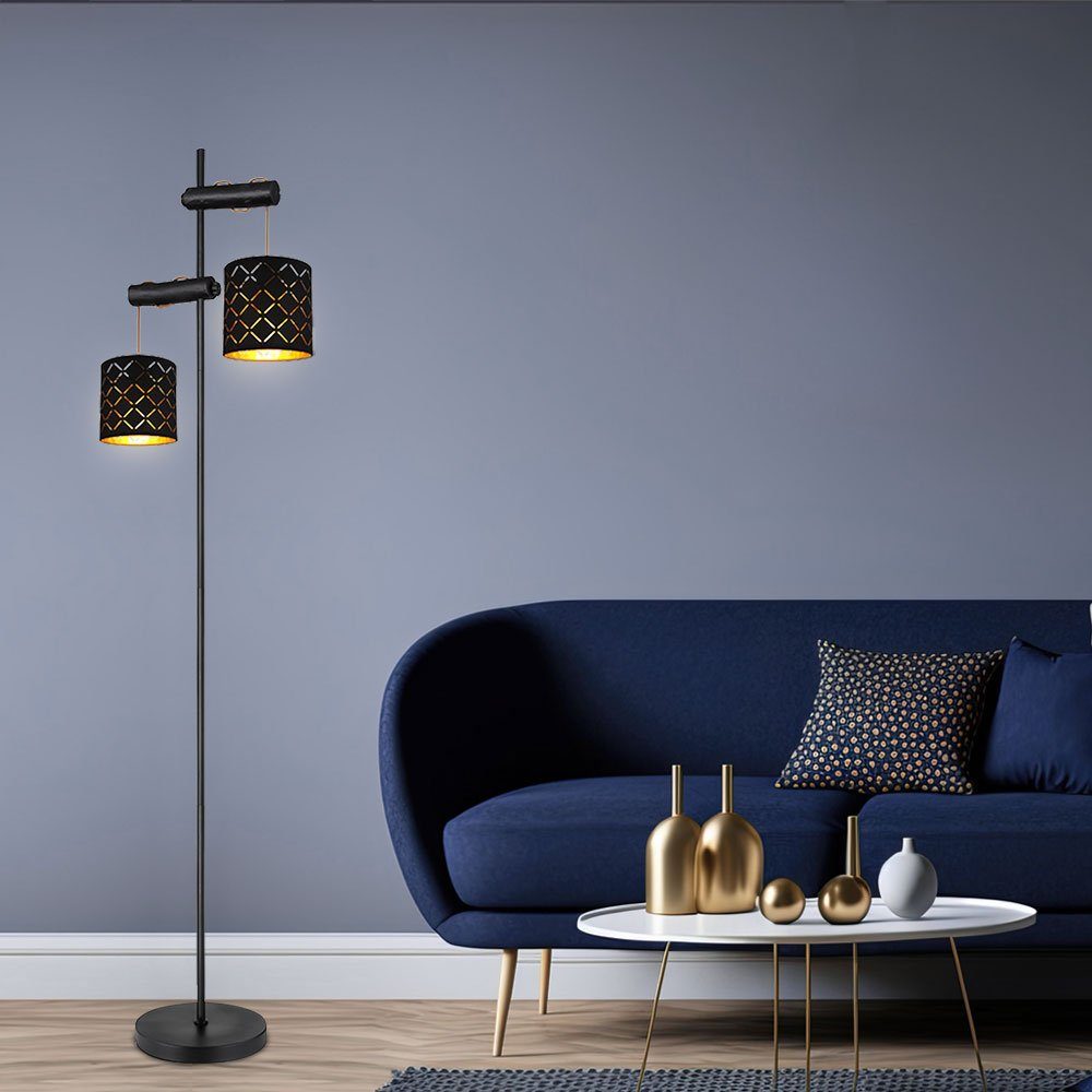 etc-shop Stehlampe, Leuchtmittel nicht Wohnzimmerleuchte verstellbar inklusive, Stehleuchte Standlampe 2-flammig Höhe
