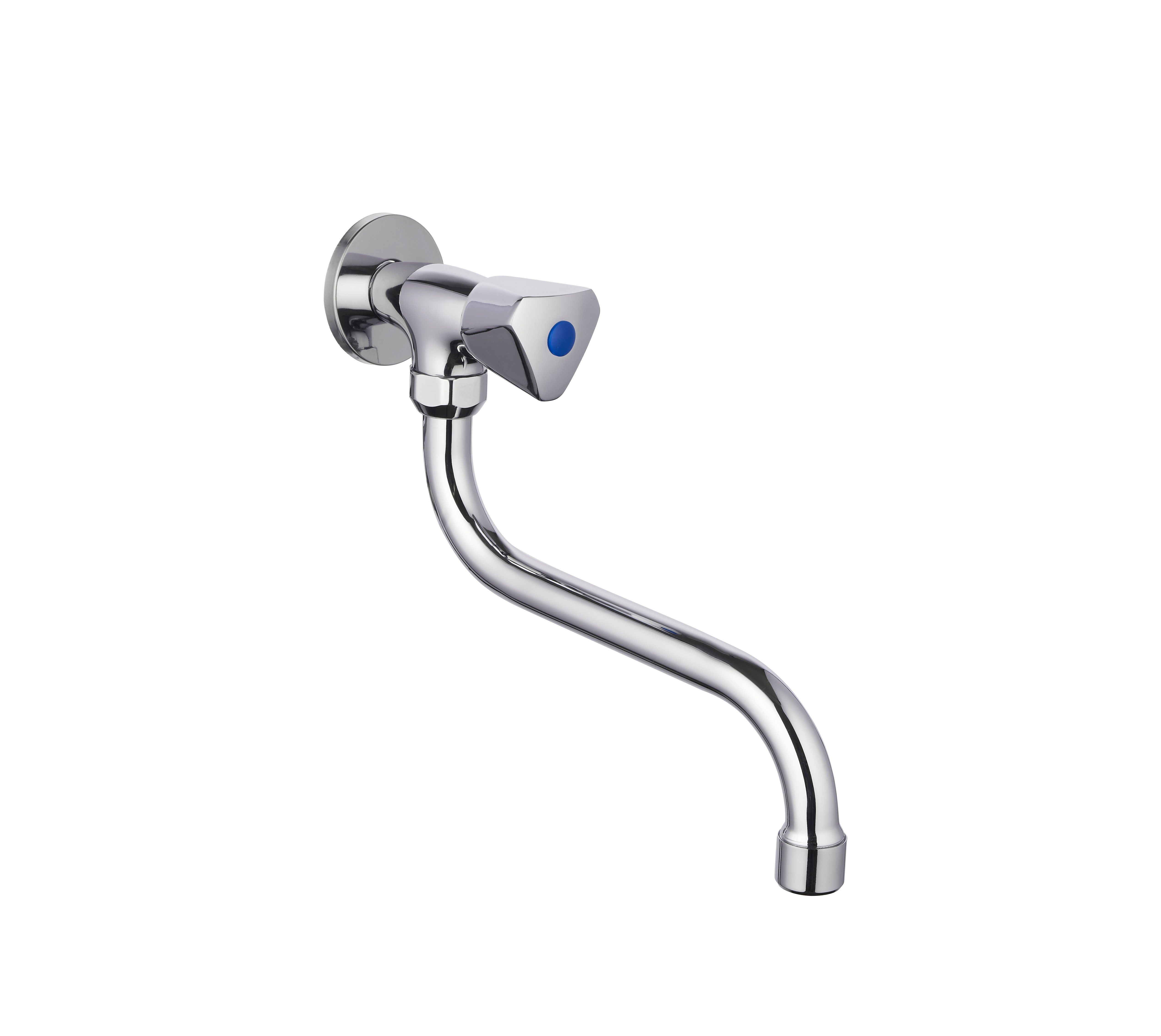 Tuganna Waschtischarmatur Metall Wand-Schwenkventil, Kaltwasserarmatur, Metall-Haubengriff, Chrom
