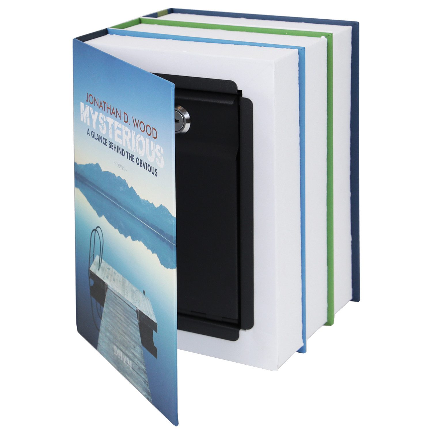 HMF Buchtresor Getarnte Buchkassette XL, Tresor für zuhause, Buchattrappe für Wertsachen, 22 x 13 x 15 cm