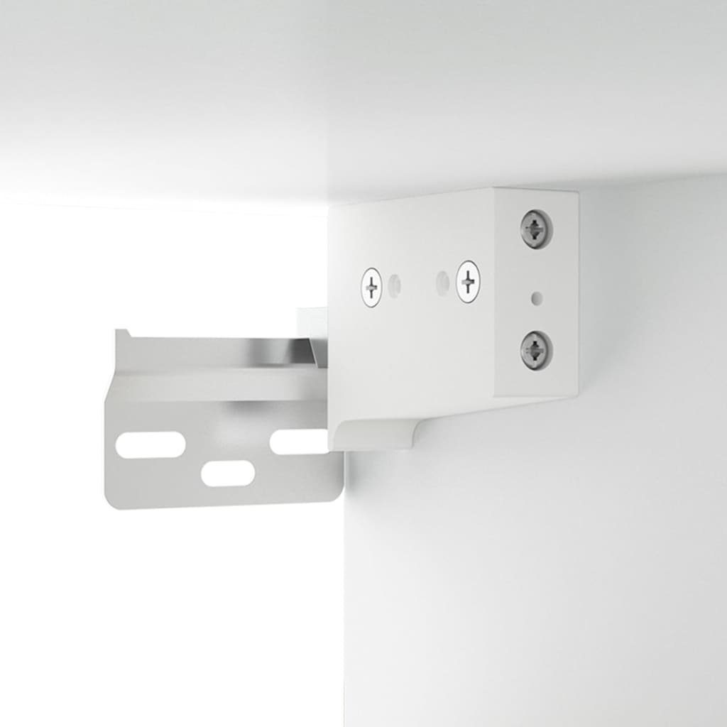 Waschbeckenunterschrank Holzwerkstoff (2-St) Badezimmerspiegelschrank vidaXL Einbaubecken mit Weiß
