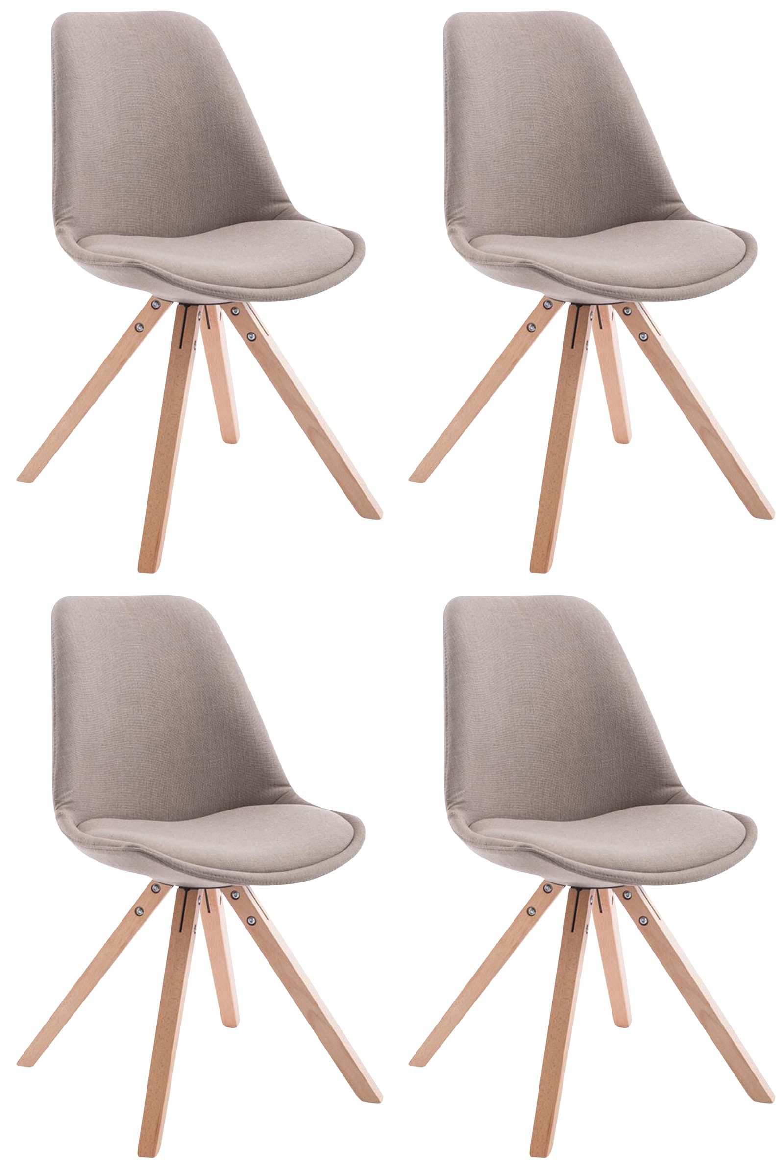 CLP Esszimmerstuhl Toulouse Stoff Square (4er Set), mit Sitzpolster
