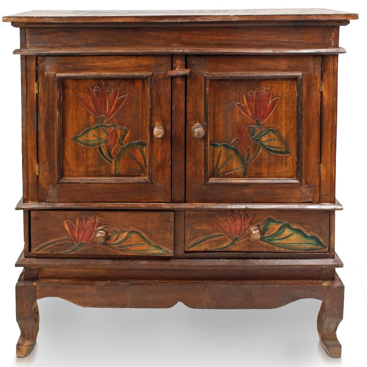 Oriental Galerie Mehrzweckschrank Schrank 85 x 80 cm Lotus Braun Color