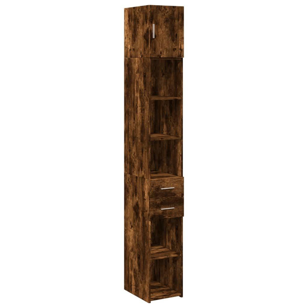 vidaXL Sideboard Hochschrank Schmal Räuchereiche 30x42,5x225 cm Holzwerkstoff (1 St)