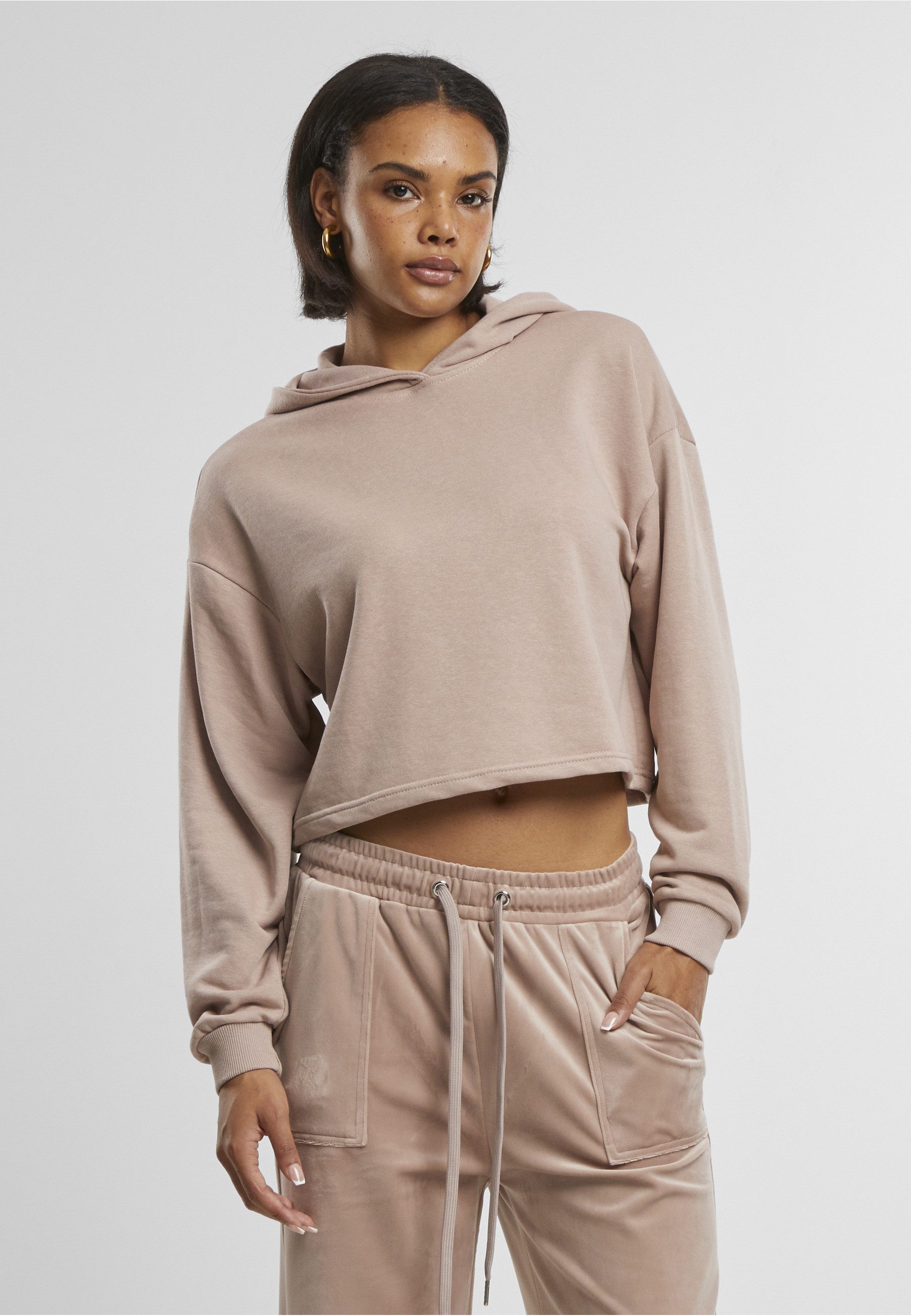 URBAN CLASSICS Kapuzenpullover Urban Classics Damen Ladies Oversized Cropped Light Terry Hoodie (1-tlg)