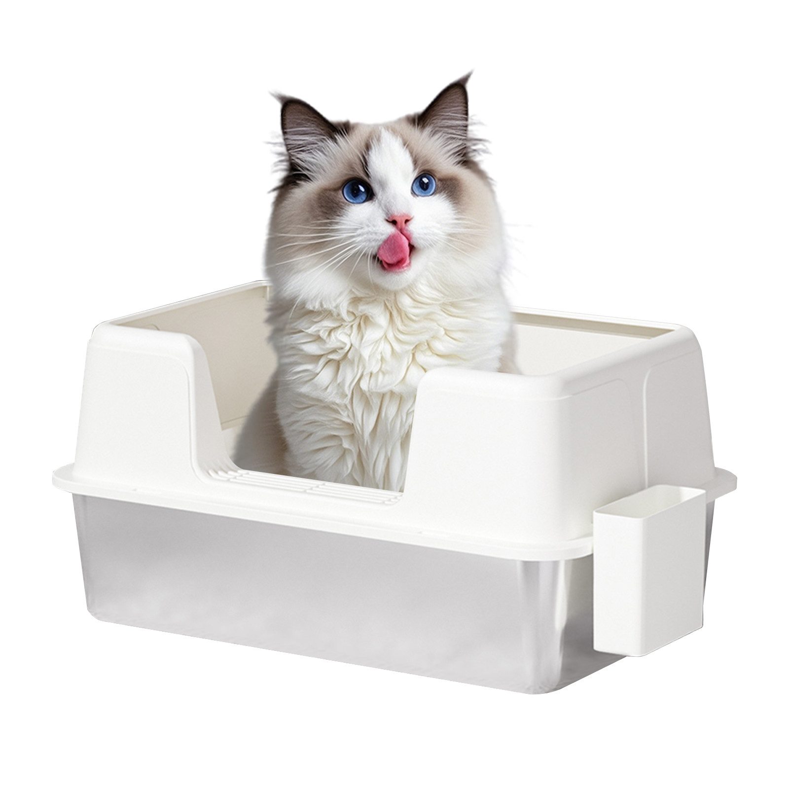 GarveeMore Katzentoilette Edelstahl Katzentoilette Öffnen Hoher Zaun Spritz günstig online kaufen