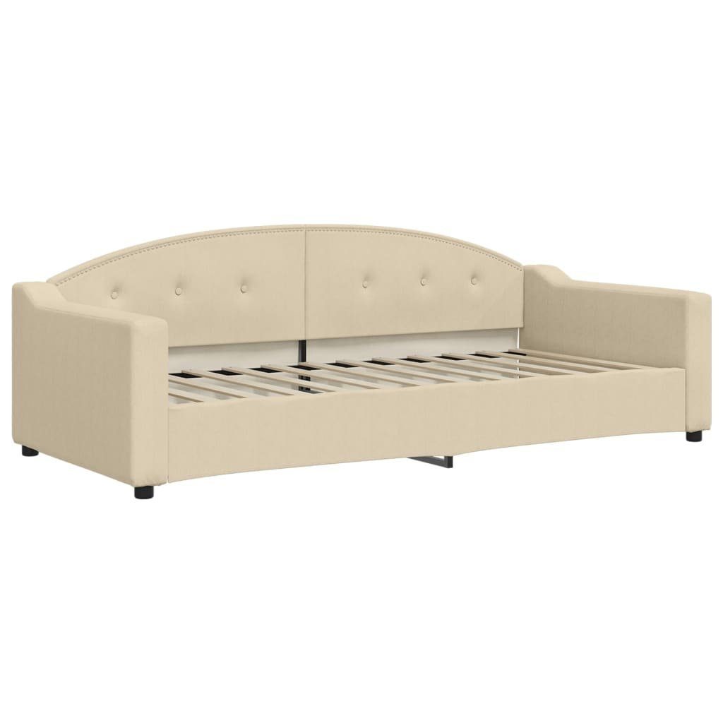 vidaXL Gästebett 90 x 200 cm Tagesbett Creme 90x200 cm Stoff Gästebett Schlafsofa Beige
