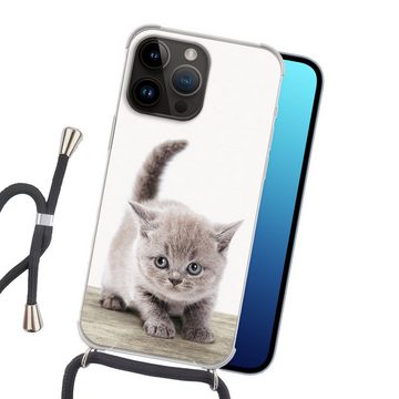 MuchoWow Handyhülle Kätzchen - Katze - Haustiere - Jungen - Kinder - Mädchen, Handyhülle Telefonhülle Apple iPhone 14 Pro Max