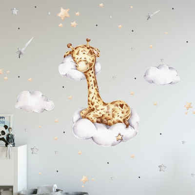 WANDKIND Wandtattoo Giraffe auf der Wolke V312 (Giraffe), selbstklebend