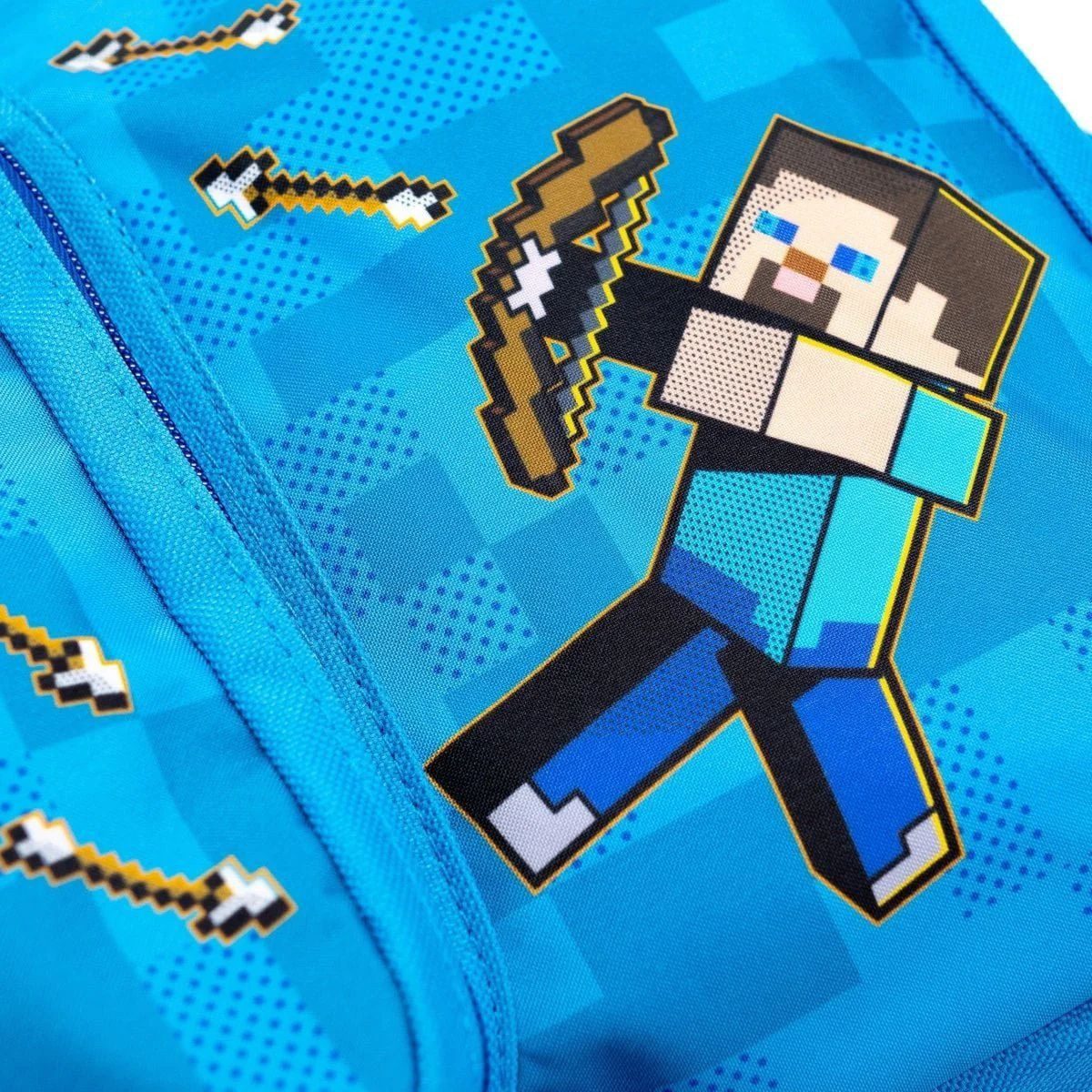 Minecraft Tagesrucksack MINECRAFT Rucksack Tasche Kinder + Jugendliche Blau – Bild 3 von 5