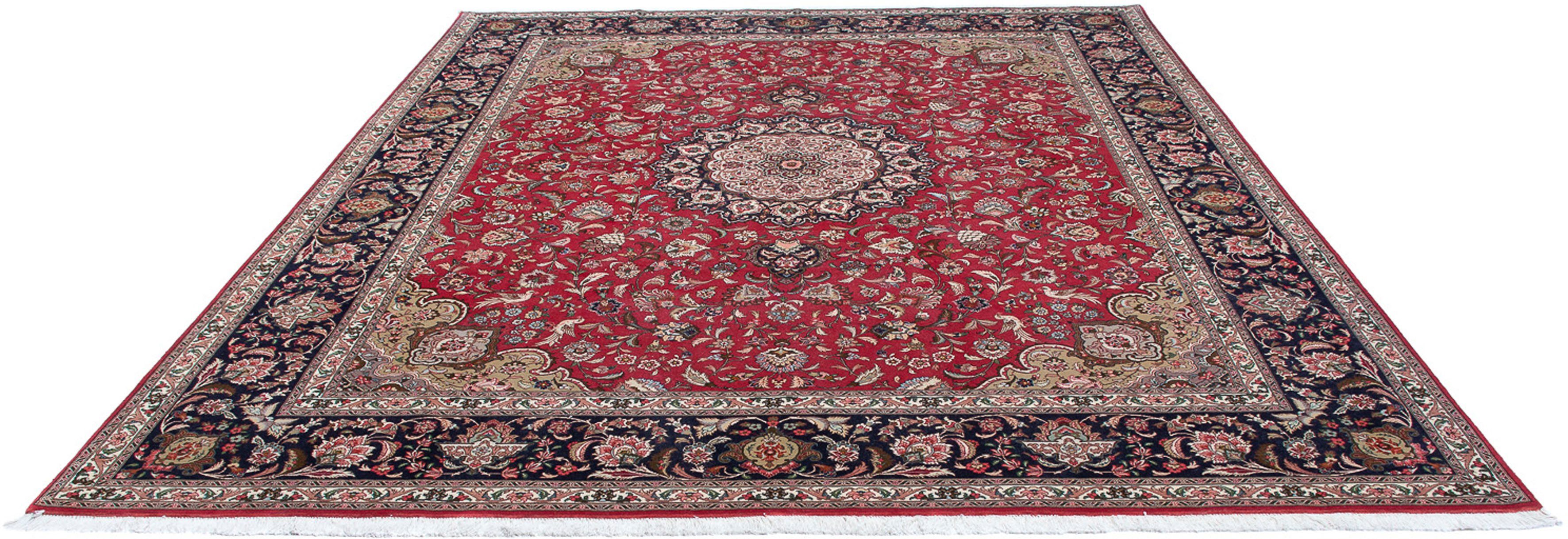 Orientteppich Perser - Täbriz - Royal - 307 x 250 cm - rot, morgenland, rechteckig, Höhe: 7 mm, Wohnzimmer, Handgeknüpft, Einzelstück mit Zertifikat