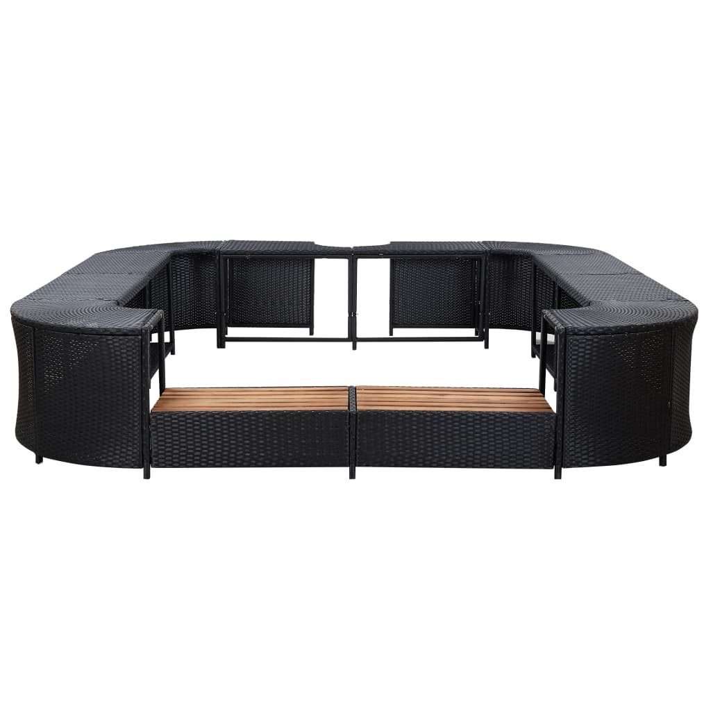 Thumbnail - vidaXL Poolleiter Whirlpool-Umrandung Quadratisch 268x268x55 cm Polyrattan