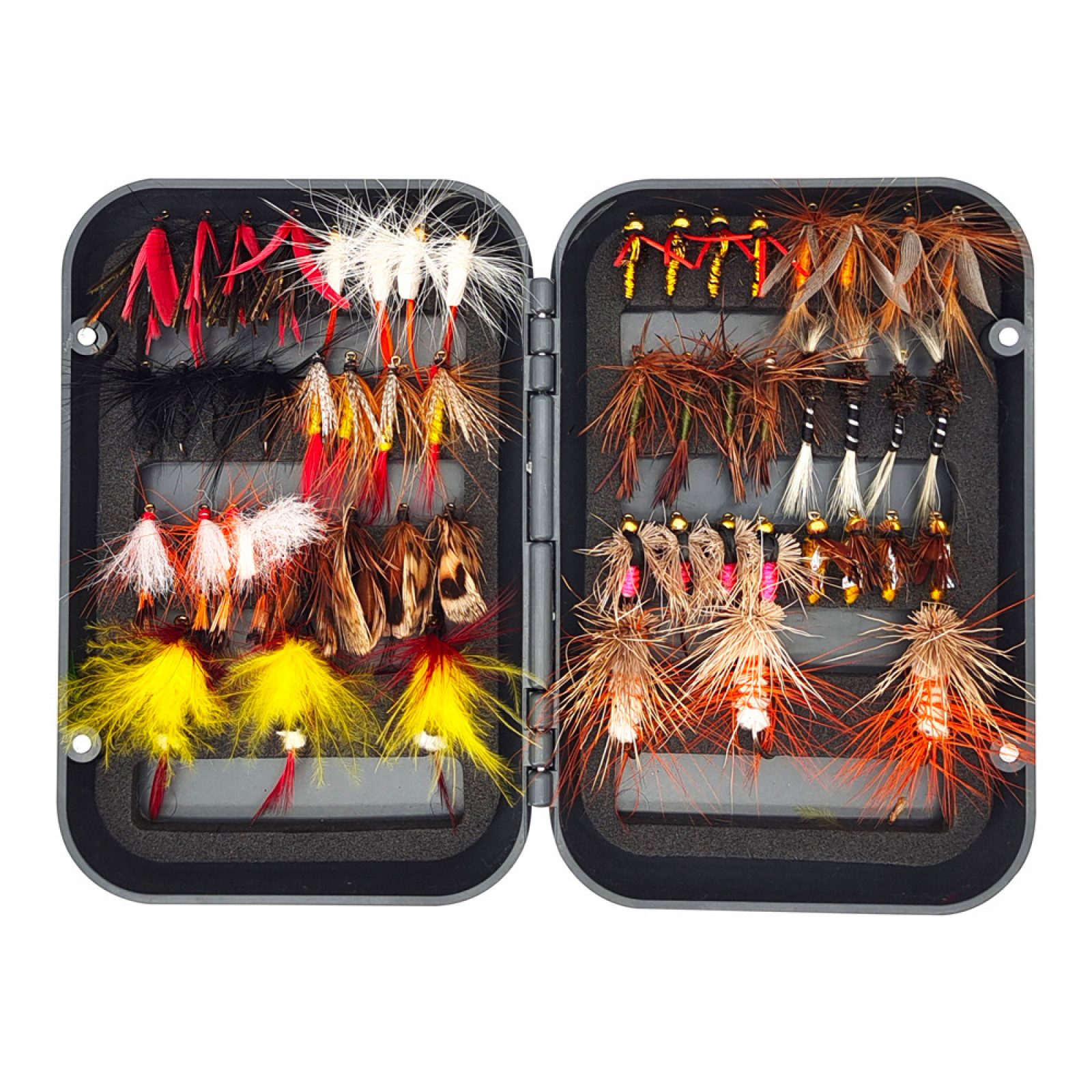 FELIXLEO Fliegenhaken Fliegenfischen Fliegen Set Forellenbarschangeln mit Fliegenbox 54Stk, (1-St)