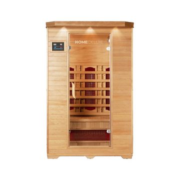 HOME DELUXE Infrarotkabine REDSUN M mit Vollspektrumstrahler, BxTxH: 120 x 105 x 190 cm, (Komplettset) 6 Vollspektrumstrahler, Hemlocktanne, für 2 Personen l Infrarotsauna