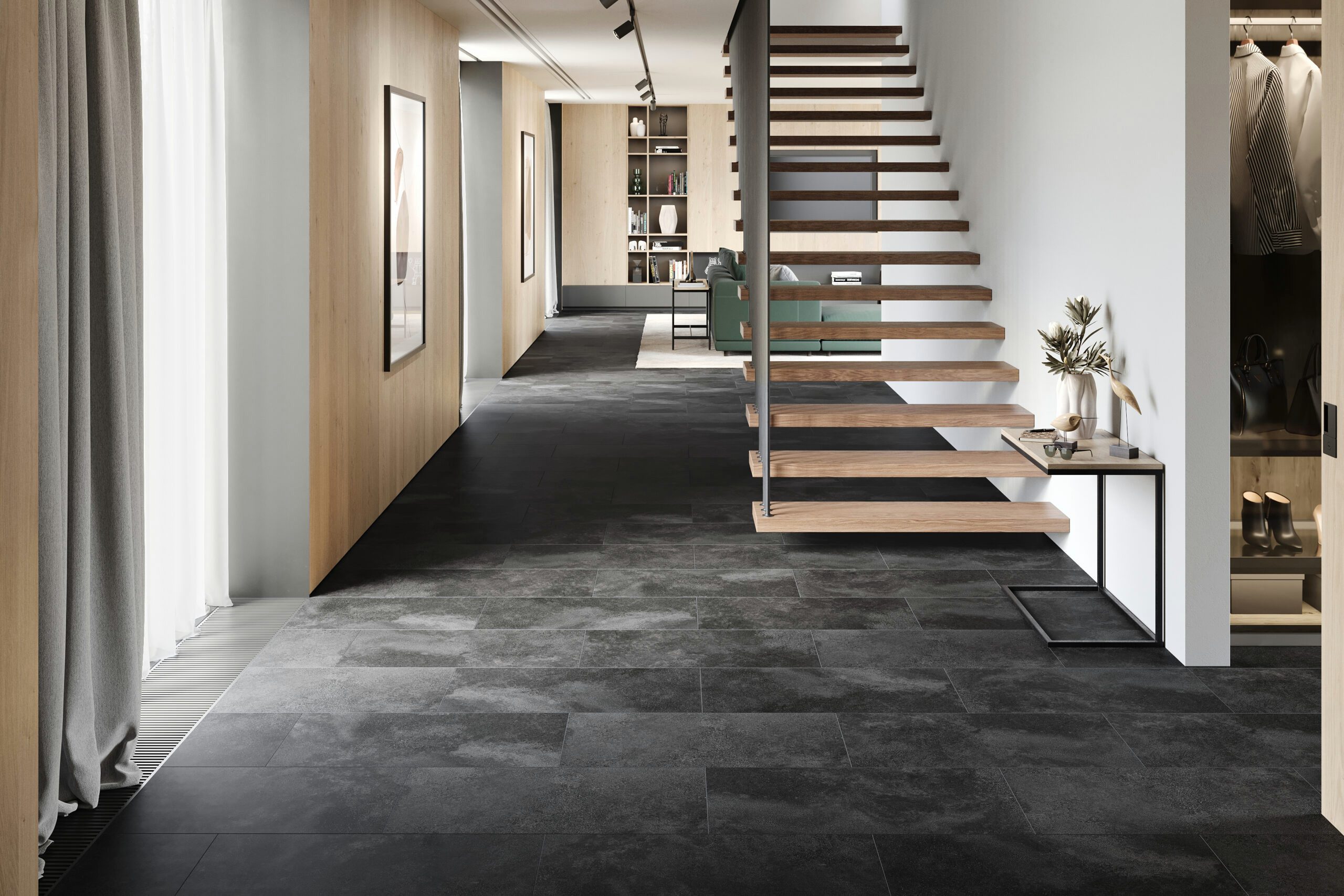 FALQUON GmbH Vinylboden THE FLOOR Stone, Klick-Fliesen Optik, Packung, In 1 Packung: 6 Paneele - 1,92m², 1 Packung: 6 Paneele - 1,92m²