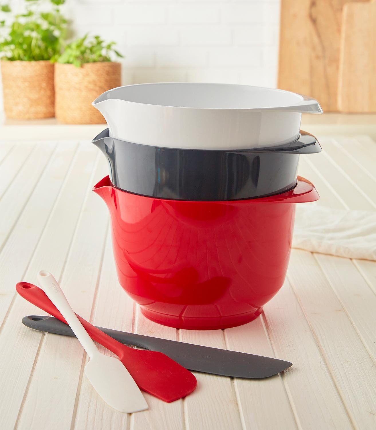 Birkmann Rührschüssel COLOUR KITCHEN, Dunkelgrau, B 24 cm, 3 Liter, Kunststoff, (1-tlg), PET-Kunststoff, mit Anti-Rutsch-Ring am Boden