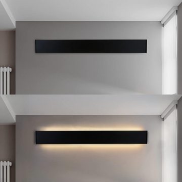 Nettlife LED Wandleuchte Innen Schwarz Wandlampe Flur Modern 76cm 3000K Wandbeleuchtung, LED fest integriert, Warmweiß, Treppenhaus Wohnzimmer Schlafzimmer Kinderzimmer