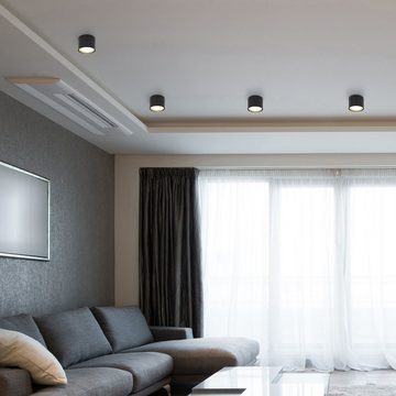 Globo Deckenleuchte Deckenleuchte Wohnzimmer LED Deckenstrahler Aufbau Deckenlampe 12007B, modern, schwarz, LED fest integriert, Warmweiß, Schlafzimmer, Esszimmer, Küche, Flur