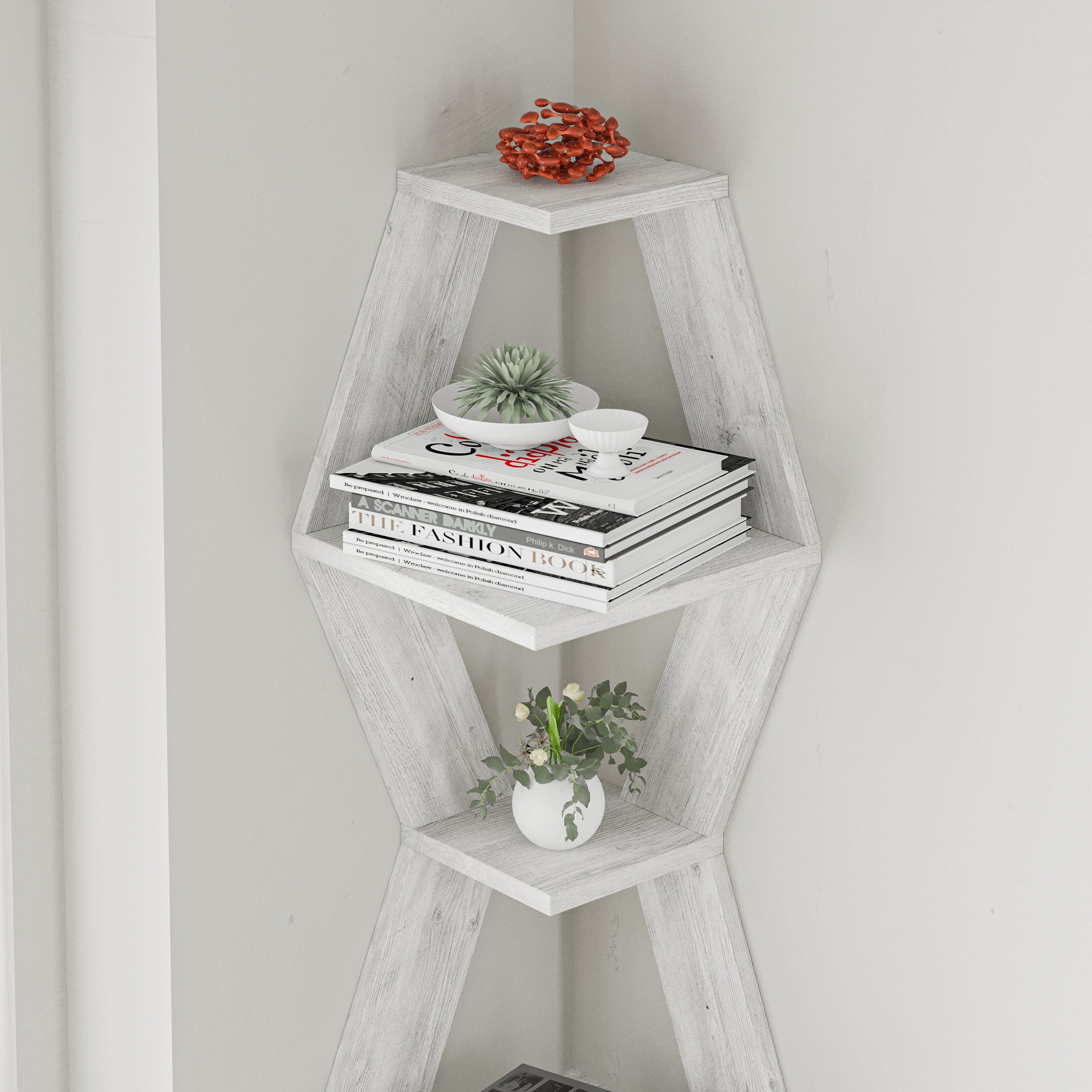 Decortie Eckregal Sablor, Modernes Eck-Wandregal, 30 günstig online kaufen