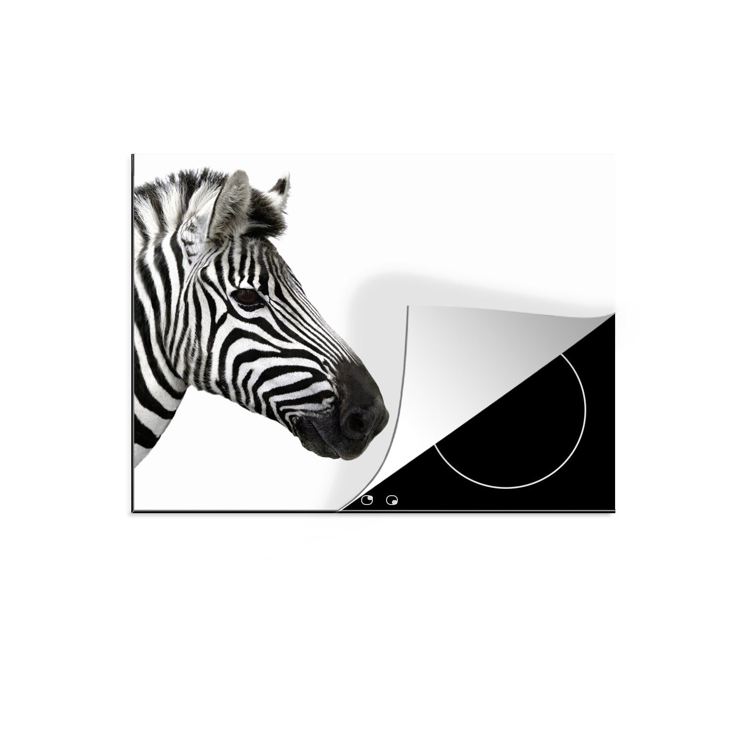 (1 tlg), MuchoWow eines für küche, Zebras, Induktionsmatte Nahaufnahme cm, Vinyl, Herdblende-/Abdeckplatte 59x52 Ceranfeldabdeckung die