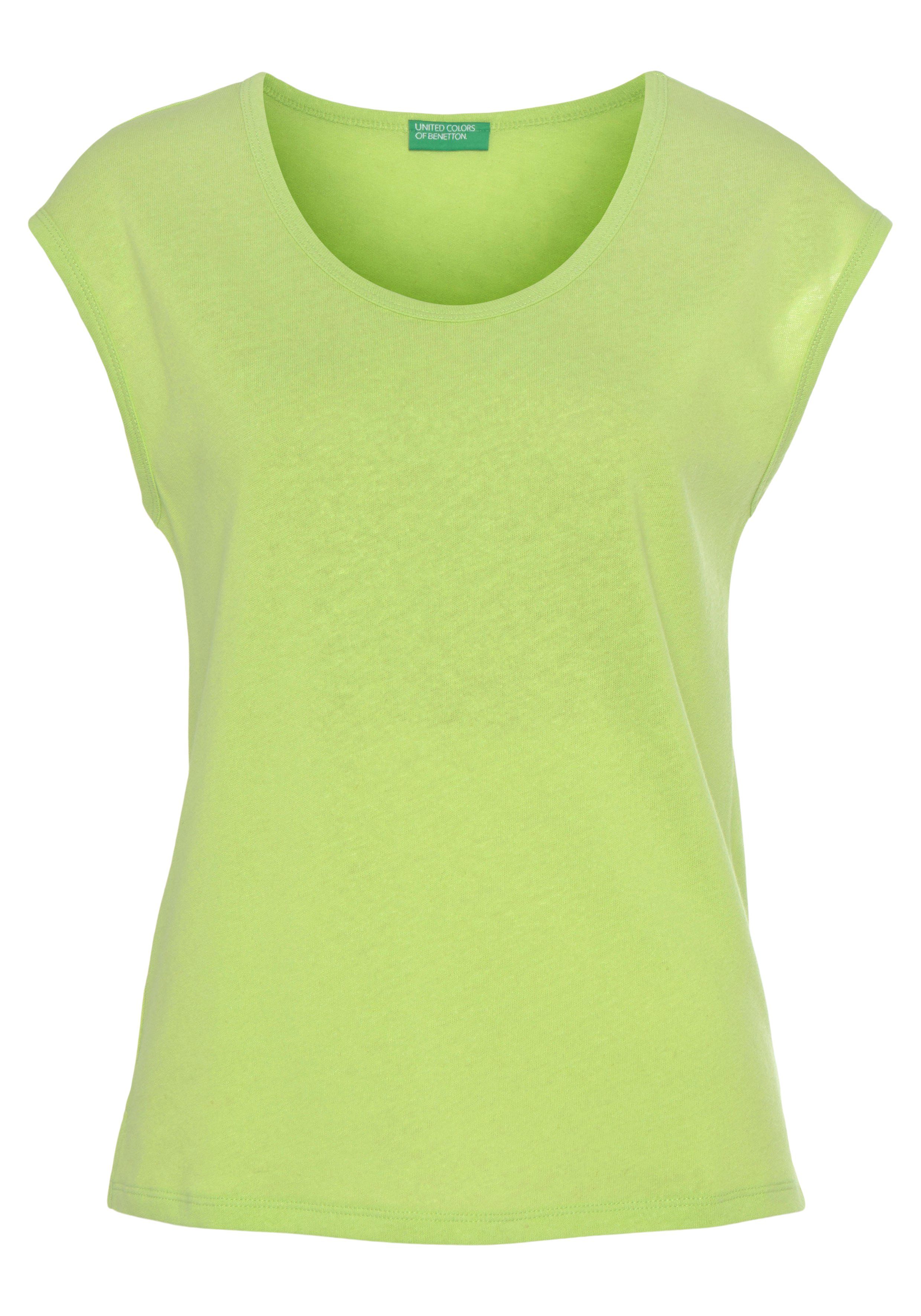 United Colors of T-Shirt grün Benetton mit Rundhalsausschnitt