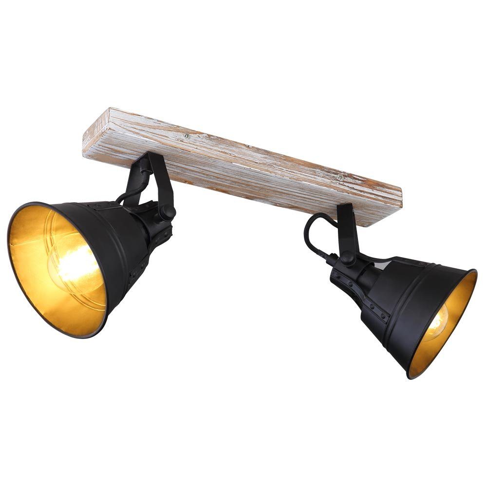 Zimmer Lampe Deckenspot, Leuchtmittel Spot Holz etc-shop Ess verstellbar Balken LED Decken Farbwechsel, Warmweiß, inklusive,