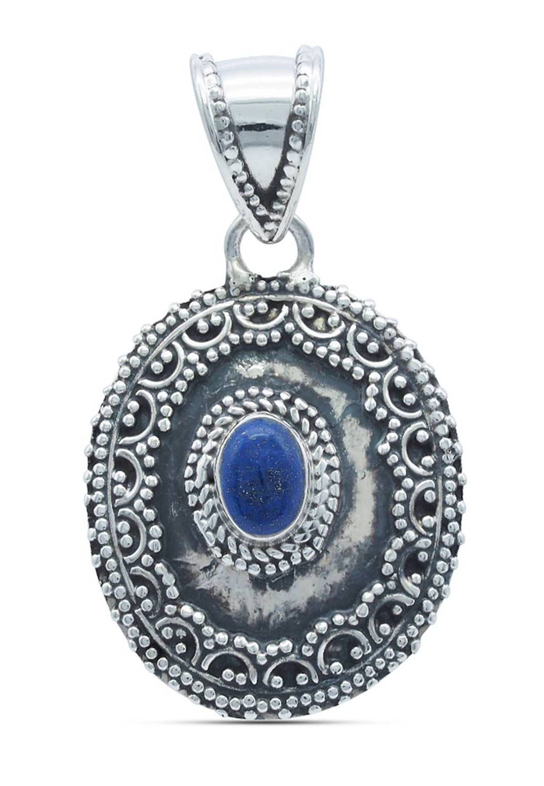 mantraroma Lazuli Kettenanhänger Silber Lapis mit 925er