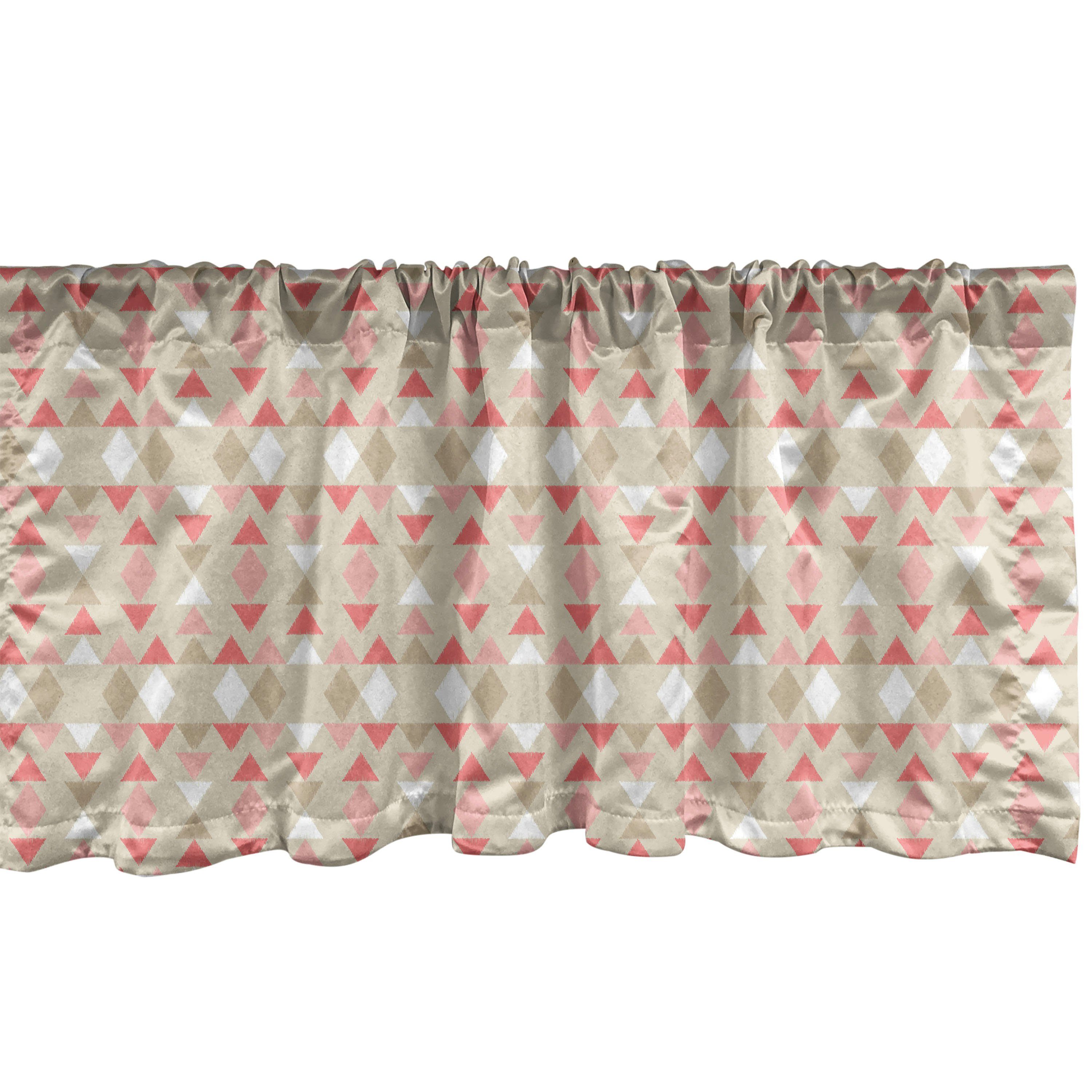 Scheibengardine Vorhang Volant für Küche Schlafzimmer Dekor mit Stangentasche, Abakuhaus, Microfaser, Ethnisch Bohemian Triangles