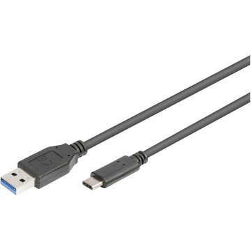 Digitus USB-C® Lade-/Datenkabel (USB 2 Typ-C zu USB A), USB-Kabel, Geschirmt, doppelt geschirmt