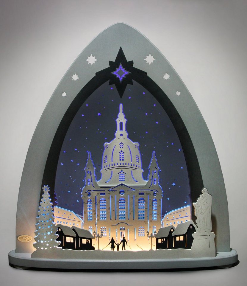 Weigla Lichterbogen Dresdner Frauenkirche, Weihnachtsdeko, in 3D Optik,  Motiv: Dresdner Frauenkirche