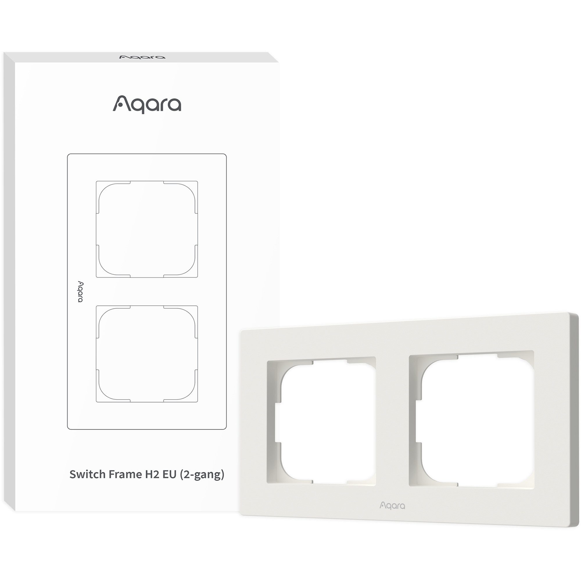 Aqara Aqara Switch Frame H2 EU (2-Gang), Einbaurahmen, Smarter Lichtschalter