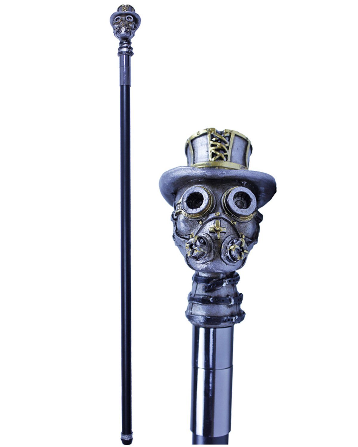 Kostüm Gehstock aus Metall, Steampunk - 90 cm