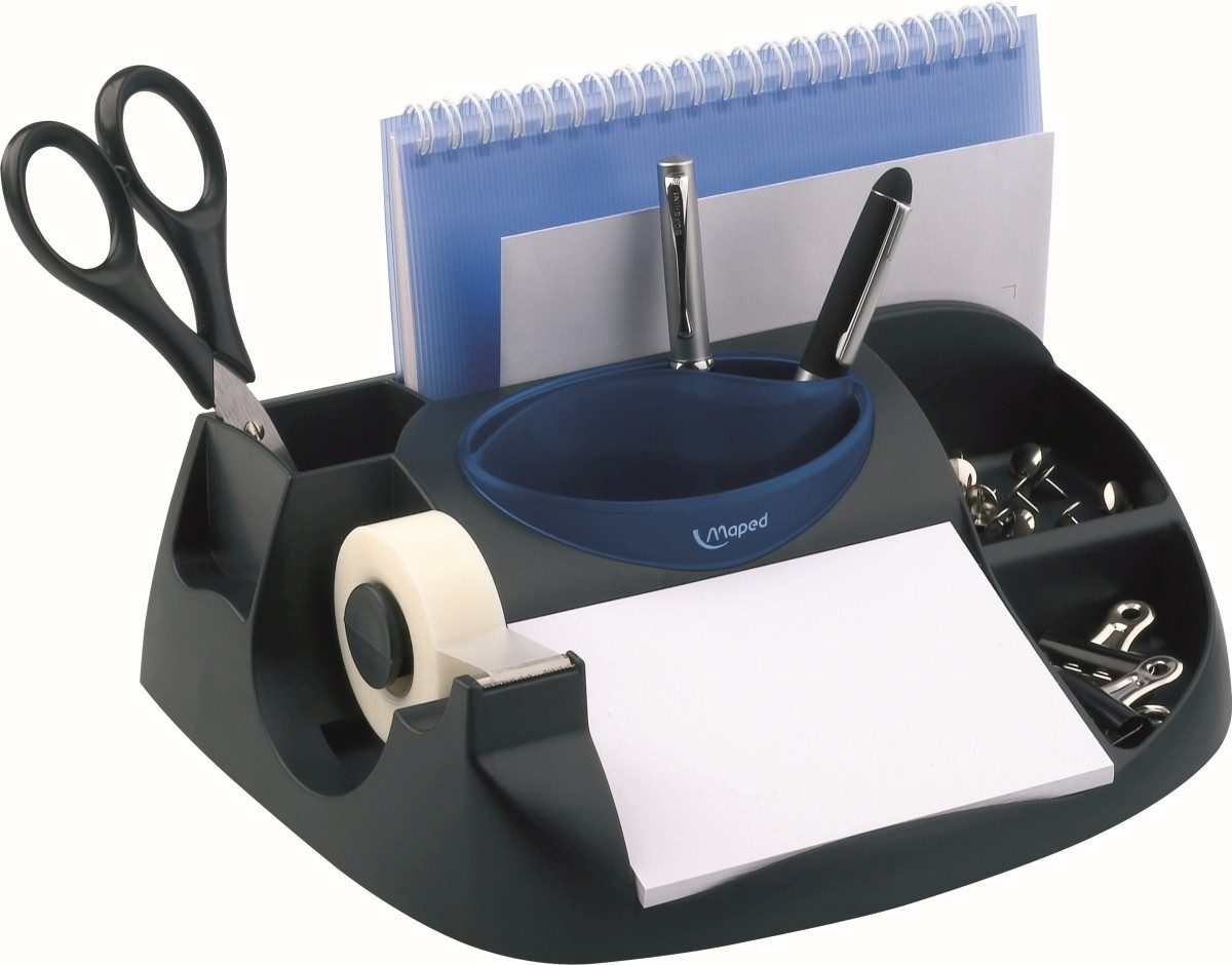 MAPED Tischaufsatz Schreibtischbutler Maxi Office 8 Fächer Kunststoff schwarz/blau