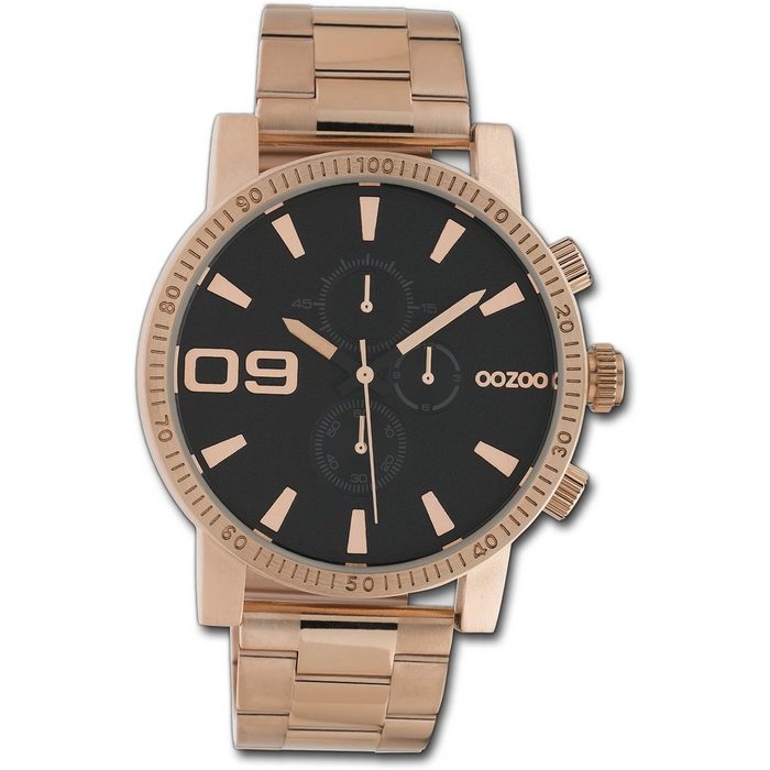 OOZOO Quarzuhr Oozoo Herren Uhr Timepieces C10708 (Analoguhr) Herrenuhr mit Edelstahlarmband rundes Gehäuse groß (ca. 45mm) Elegant-Style