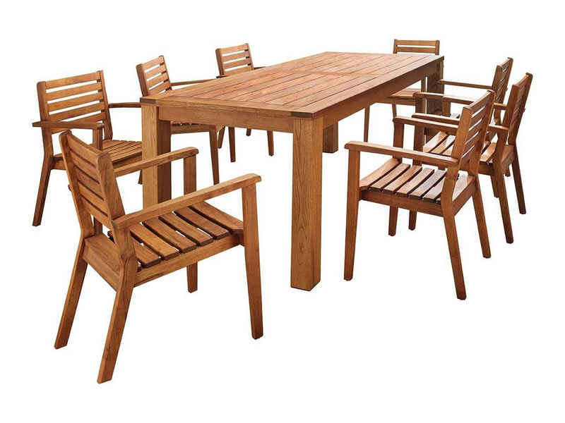 memo Garten-Essgruppe Cavo, (Spar-Set, 9-tlg., Tisch 200 x 100 cm, 8 Stühle), Made in Europe